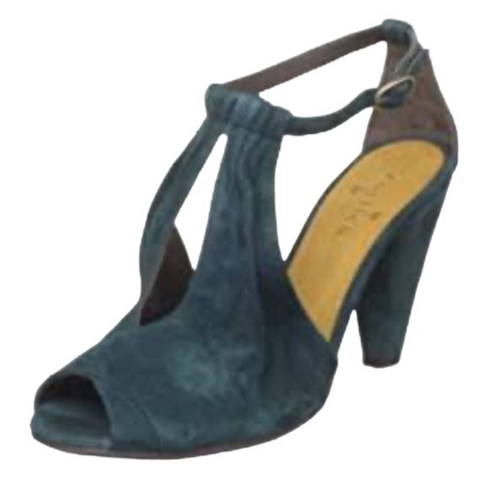 Coclico Women's Odalisk Ankle-Strap Blue Suede Sandal
